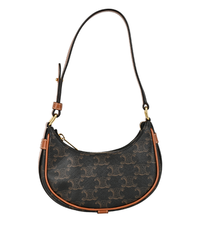 Ava Bag, £750, Handbags, Brown, Canvas, Front view
